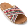 image:imageThe Sak Penelope Slide Sandal  Womens Flat Fashion Slides with Soft Cushion Sole Hand Crochet Slip On Sandals For EverydayEden Stripe