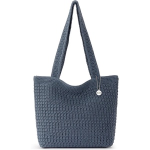 image:imageThe Sak Casual Classics Tote Bag  Hand Crochet Womans Purse For Everyday Travel Beach Bag  Handbag With Shoulder StrapsMaritime
