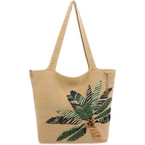 image:imageThe Sak Crafted Classics Tote Bag  Hand Crochet Womens Purse For Everyday Travel Beach Bag  Carryall Shoulder Bag StrapsPalm Tree