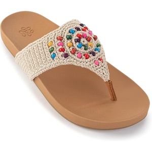 image:imageThe Sak Everly Slide Sandal  Womens Flat Fashion Slides with Soft Cushion Sole  Beach Slip On Sandals For EverydayEcru Multi Beads
