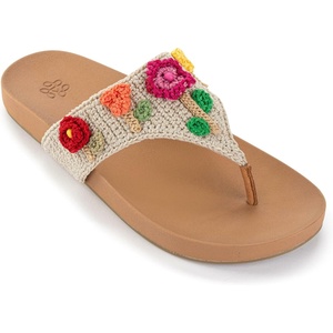 image:imageThe Sak Everly Slide Sandal  Womens Flat Fashion Slides with Soft Cushion Sole  Beach Slip On Sandals For EverydayFlower Ecru