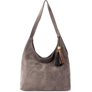 image:imageThe Sak Huntley Hobo Bag  Premium Leather Womens Purse for Everyday amp Travel  Handbag with Shoulder Bag StrapsMushroom Suede