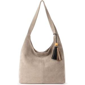 image:imageThe Sak Huntley Hobo Bag  Premium Leather Womens Purse for Everyday amp Travel  Handbag with Shoulder Bag StrapsSand Suede