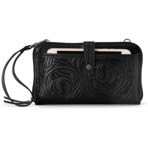 image:imageThe Sak Iris Smartphone Crossbody Purse  Small Womens Cellphone Bag amp Wallet For Everyday Convertible Wristlet With ZipperBlack Emboss  Leather