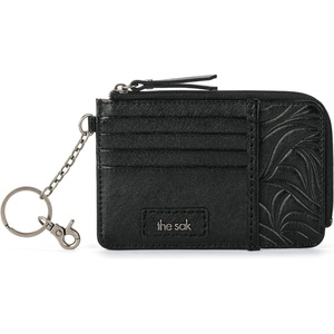 image:imageThe Sak Iris Wallet in Leather Elevated Card Holder with Keychain Black Leaf Embossed IIBlack Leaf Emboss