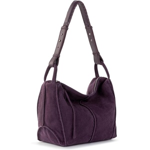 image:imageThe Sak Los Feliz Hobo Purse  Premium Large Leather Womens Handbag for Everyday amp Travel  Durable Purse With Zipper PocketAubergine Suede