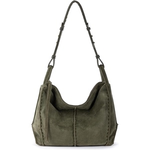 image:imageThe Sak Los Feliz Hobo Purse  Premium Large Leather Womens Handbag for Everyday amp Travel  Durable Purse With Zipper PocketMoss Suede