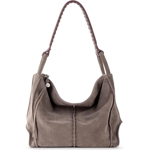 image:imageThe Sak Los Feliz Hobo Purse  Premium Large Leather Womens Handbag for Everyday amp Travel  Durable Purse With Zipper PocketMushroom Suede