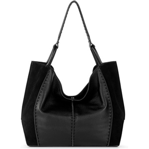 image:imageThe Sak Los Feliz Large Tote Bag  Womens Purse For Everyday Travel Beach Bag  Roomy Handbag With Shoulder Bag StrapBlack Suede Block