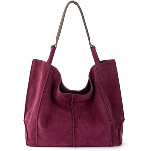 image:imageThe Sak Los Feliz Large Tote Bag  Womens Purse For Everyday Travel Beach Bag  Roomy Handbag With Shoulder Bag StrapCurrant Suede
