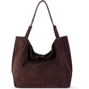 image:imageThe Sak Los Feliz Large Tote Bag  Womens Purse For Everyday Travel Beach Bag  Roomy Handbag With Shoulder Bag StrapMahogany Suede