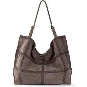 image:imageThe Sak Los Feliz Large Tote Bag  Womens Purse For Everyday Travel Beach Bag  Roomy Handbag With Shoulder Bag StrapMushroom Suede Patch