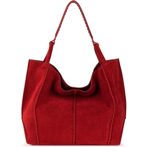image:imageThe Sak Los Feliz Large Tote Bag  Womens Purse For Everyday Travel Beach Bag  Roomy Handbag With Shoulder Bag StrapScarlet Suede
