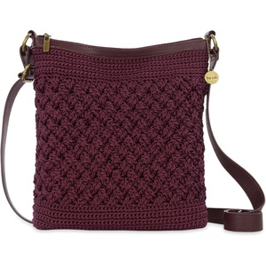 image:imageThe Sak Lucia Crossbody Bag in Crochet Convertible Purse with Adjustable Shoulder StrapBlack Cherry Weave