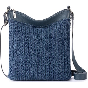 image:imageThe Sak Lucia Crossbody Bag in Crochet Convertible Purse with Adjustable Shoulder StrapDenim Tonal Straw