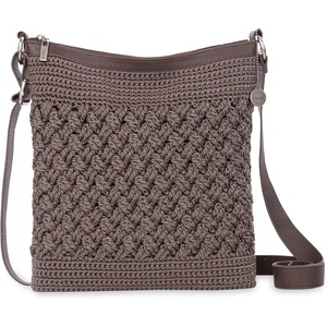 image:imageThe Sak Lucia Crossbody Bag in Crochet Convertible Purse with Adjustable Shoulder StrapMushroom Cozy Weave