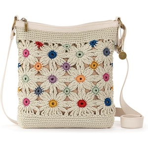 image:imageThe Sak Lucia Crossbody Bag in Crochet Convertible Purse with Adjustable Shoulder StrapNatural Multi Flower