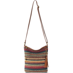 image:imageThe Sak Lucia Crossbody Bag in Crochet Convertible Purse with Adjustable Shoulder StrapWoodland Stripe