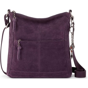 image:imageThe Sak Lucia Leather Crossbody Purse  Premium Leather Womens Handbag for Everyday amp Travel  Cross Body Bag With ZipperAubergine Suede