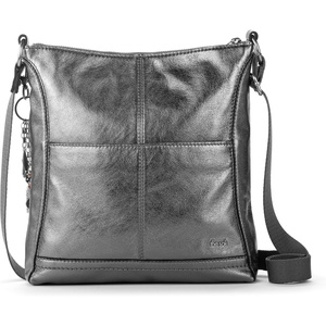 image:imageThe Sak Lucia Leather Crossbody Purse  Premium Leather Womens Handbag for Everyday amp Travel  Cross Body Bag With ZipperGunmetal