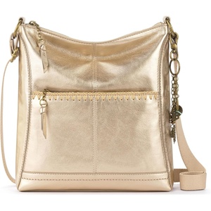 image:imageThe Sak Lucia Leather Crossbody Purse  Premium Leather Womens Handbag for Everyday amp Travel  Cross Body Bag With ZipperLight Gold