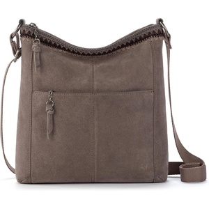 image:imageThe Sak Lucia Leather Crossbody Purse  Premium Leather Womens Handbag for Everyday amp Travel  Cross Body Bag With ZipperMushroom Suede Blanket