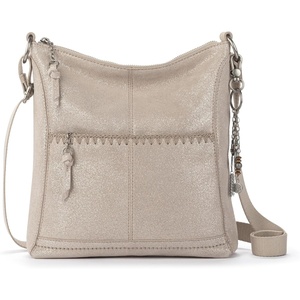 image:imageThe Sak Lucia Leather Crossbody Purse  Premium Leather Womens Handbag for Everyday amp Travel  Cross Body Bag With ZipperSand Sparkle Suede