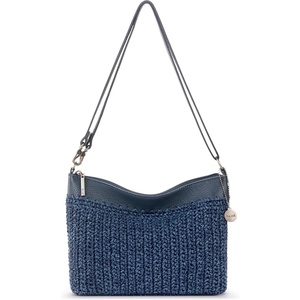 image:imageThe Sak Lumi Convertible Crossbody Purse  Womens Handbag for Everyday amp Travel 3in1 Small Crossbody in Crochet amp LeatherDenim Tonal Straw