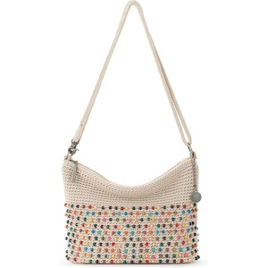 image:imageThe Sak Lumi Convertible Crossbody Purse  Womens Handbag for Everyday amp Travel 3in1 Small Crossbody in Crochet amp LeatherEcru Multi Bead