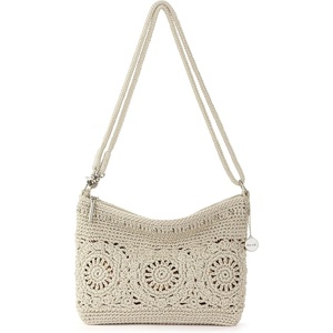 image:imageThe Sak Lumi Convertible Crossbody Purse  Womens Handbag for Everyday amp Travel 3in1 Small Crossbody in Crochet amp LeatherNatural Medallion