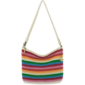 image:imageThe Sak Lumi Convertible Crossbody Purse  Womens Handbag for Everyday amp Travel 3in1 Small Crossbody in Crochet amp LeatherRainbow Stripe
