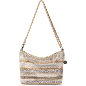 image:imageThe Sak Lumi Convertible Crossbody Purse  Womens Handbag for Everyday amp Travel 3in1 Small Crossbody in Crochet amp LeatherSand Stripe