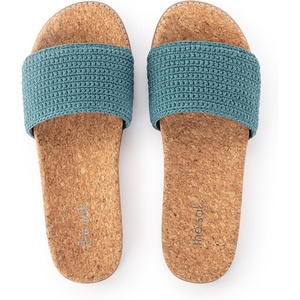 image:imageThe Sak Mendocino Slide Sandal in Crochet Slip On SandalsDry Leaf