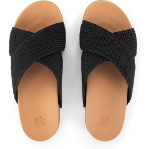 image:imageThe Sak Penelope Slide Sandal  Womens Flat Fashion Slides with Soft Cushion Sole Hand Crochet Slip On Sandals For EverydayBlack