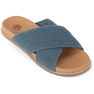 image:imageThe Sak Penelope Slide Sandal  Womens Flat Fashion Slides with Soft Cushion Sole Hand Crochet Slip On Sandals For EverydayMaritime