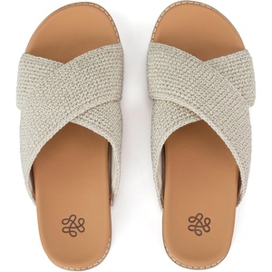 image:imageThe Sak Penelope Slide Sandal  Womens Flat Fashion Slides with Soft Cushion Sole Hand Crochet Slip On Sandals For EverydayNatural
