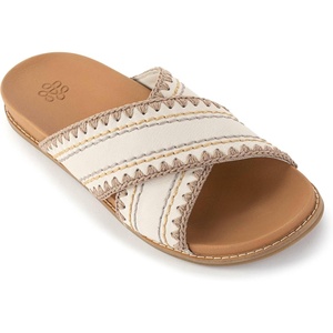 image:imageThe Sak Penelope Slide Sandal  Womens Flat Fashion Slides with Soft Cushion Sole Hand Crochet Slip On Sandals For EverydayStone Neutral Seminyak
