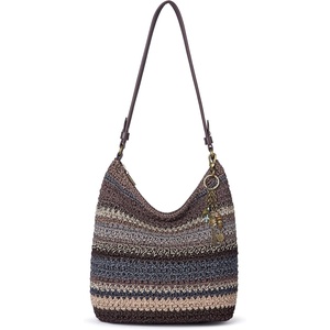 image:imageThe Sak Sequoia Hobo Bag  Hand Crochet Large Womens Purse for Everyday amp Travel  Durable Handbag amp Tote With Zipper PocketAspen Stripe