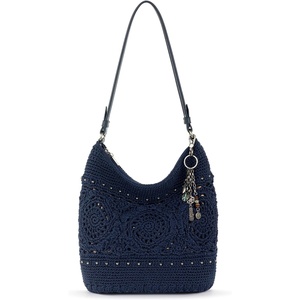 image:imageThe Sak Sequoia Hobo Bag  Hand Crochet Large Womens Purse for Everyday amp Travel  Durable Handbag amp Tote With Zipper PocketDenim Medallion