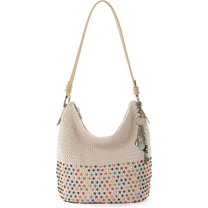 image:imageThe Sak Sequoia Hobo Bag  Hand Crochet Large Womens Purse for Everyday amp Travel  Durable Handbag amp Tote With Zipper PocketEcru Multi Bead