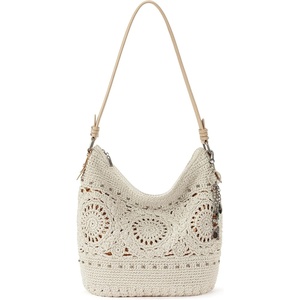 image:imageThe Sak Sequoia Hobo Bag  Hand Crochet Large Womens Purse for Everyday amp Travel  Durable Handbag amp Tote With Zipper PocketNatural Medallion