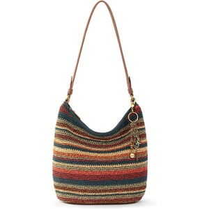 image:imageThe Sak Sequoia Hobo Bag  Hand Crochet Large Womens Purse for Everyday amp Travel  Durable Handbag amp Tote With Zipper PocketWoodland Stripe