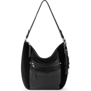 image:imageThe Sak Sequoia Hobo Bag  Premium Large Leather Womens Handbag for Everyday amp Travel  Durable Purse With Zipper PocketBlack Suede Block