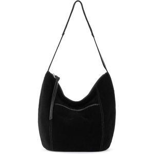 image:imageThe Sak Sequoia Hobo Bag  Premium Large Leather Womens Handbag for Everyday amp Travel  Durable Purse With Zipper PocketBlack Suede Terra Stitch
