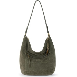 image:imageThe Sak Sequoia Hobo Bag  Premium Large Leather Womens Handbag for Everyday amp Travel  Durable Purse With Zipper PocketMoss Suede