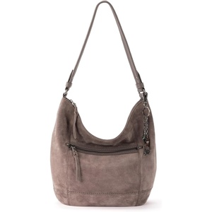 image:imageThe Sak Sequoia Hobo Bag  Premium Large Leather Womens Handbag for Everyday amp Travel  Durable Purse With Zipper PocketMushroom Suede