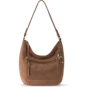 image:imageThe Sak Sequoia Hobo Bag  Premium Large Leather Womens Handbag for Everyday amp Travel  Durable Purse With Zipper PocketTobacco Suede