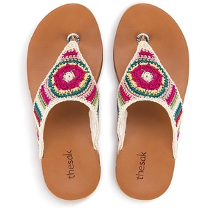 image:imageThe Sak Shana Thong Sandal in Crochet Slip On EntrySeashore Stripe With Boho Wanderlust