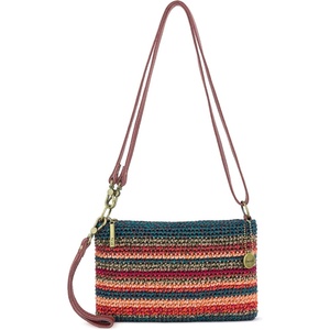 image:imageThe Sak Vita Small Crochet Wristlet Purse  Hand Crochet Womens Clutch for Everyday amp Travel  Mini Handbag With Card Slots Zipper Closure amp Pockets  Woodland Stripe