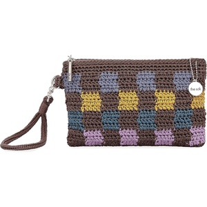 image:imageThe Sak Vita Small Crochet Wristlet PurseBrown Check